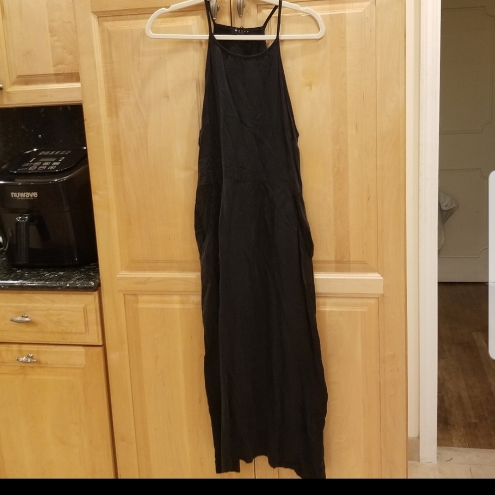 Maven West Black Suede Cami Midi Dress NWT